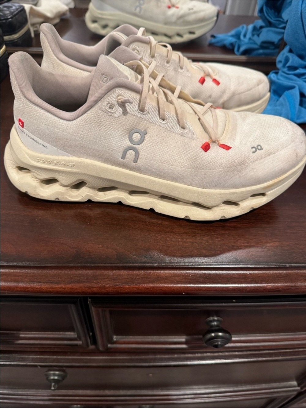 On Running Men's Neutral Beige Cloudmonster-Style Athletic Sneakers